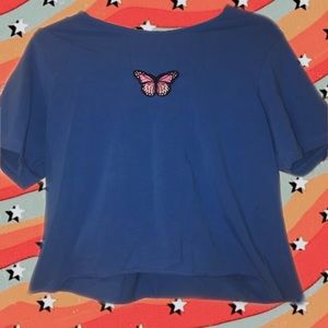 Cropped butterfly tee🦋